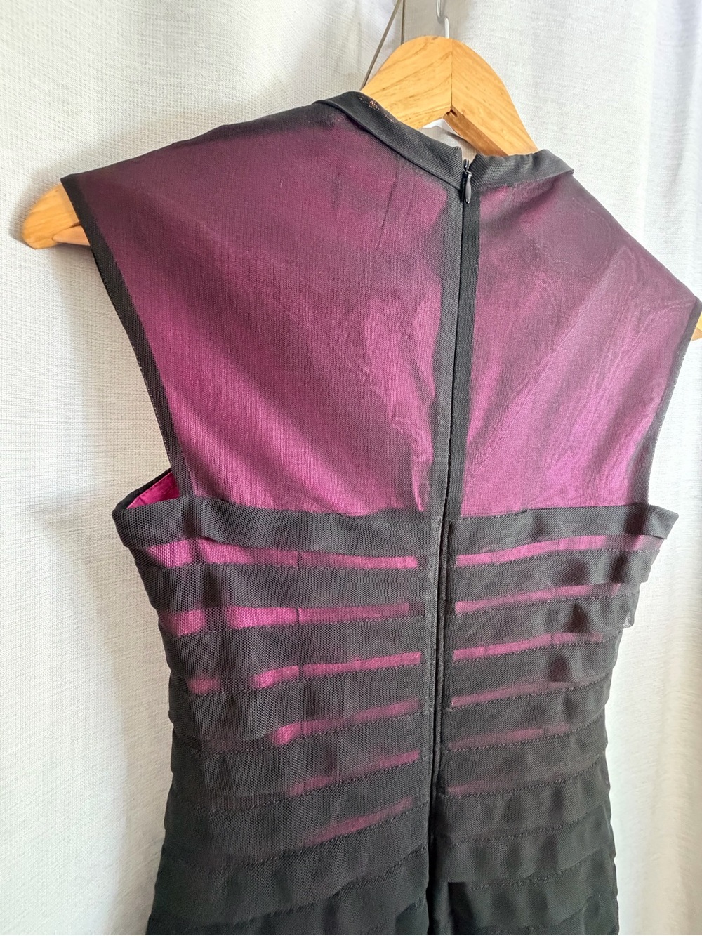 Adrianna Papell Black & Fuchsia Striped Sheath Midi Dress - Picture 5 of 11